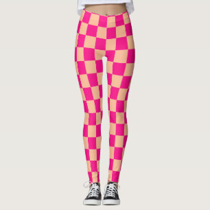 Gekreuzte Quadrate pfirsichfarbenes geometrisches Leggings