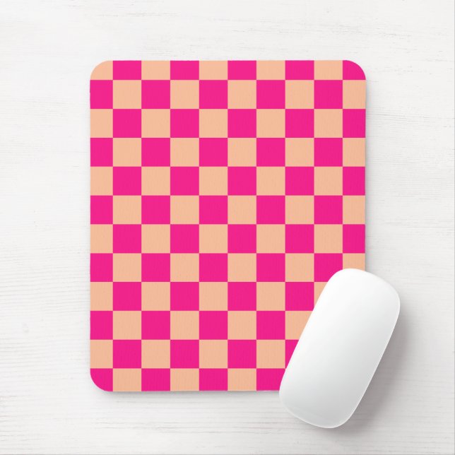 Gekreuzte Quadrate pfirsichfarbenes geometrisches  Mousepad (Mit Mouse)