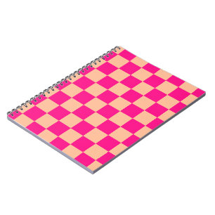 Gekreuzte Quadrate pfirsichfarbenes geometrisches  Notizblock