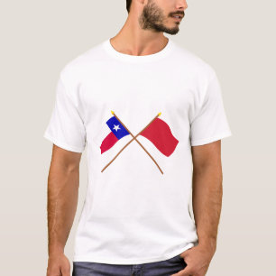 Gekreuzte rote Vagabund-Flaggen Texas und Alabamas T-Shirt