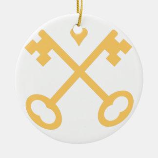 Gekreuzte Schlüssel Keramik Ornament