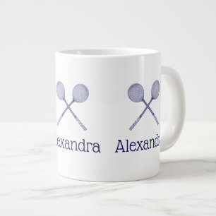 Gekreuzte Squash-Schläger Blau Jumbo-Tasse