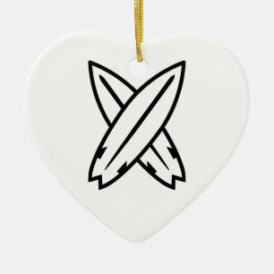 Gekreuzte Surfbretter Keramik Ornament
