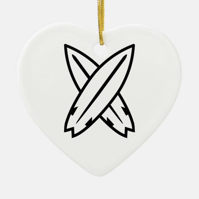 Gekreuzte Surfbretter Keramik Ornament (Vorne)