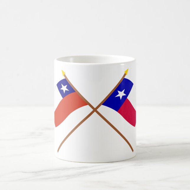 Gekreuzter Chile und Texas-Flaggen Tasse (Mittel)