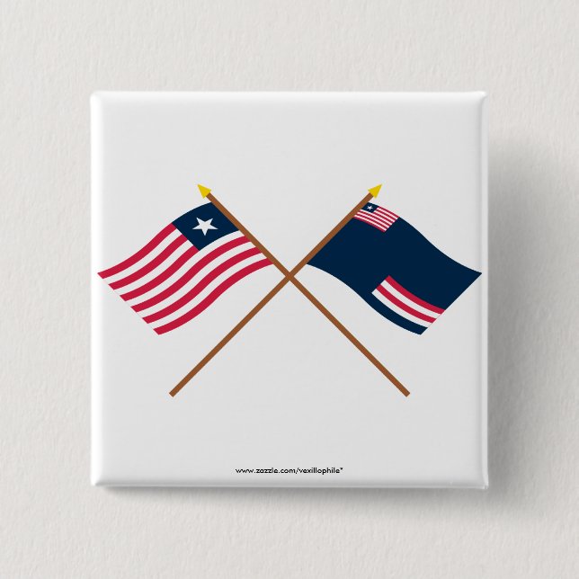 Gekreuztes Liberia und großartige Bassa Button (Vorderseite)