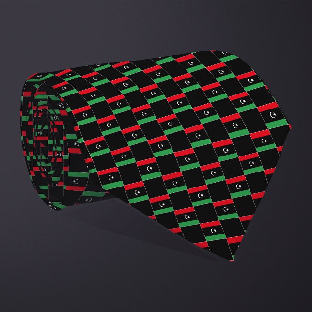 Gekreuztes libysches Flaggenmuster Krawatte (Von Creator hochgeladen)
