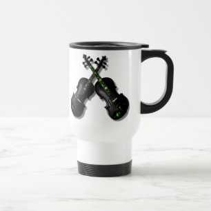 GEKREUZTES SCHWARZES VIOLINS-MUG REISEBECHER