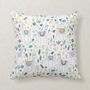 Gekritzel-Alpaka-Muster Kissen