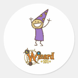 Gekritzel-Aufkleber des Sturm-Wizard101 Runder Aufkleber