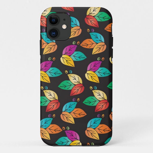 Gekritzel-Blätter Case-Mate iPhone Hülle (Rückseite)