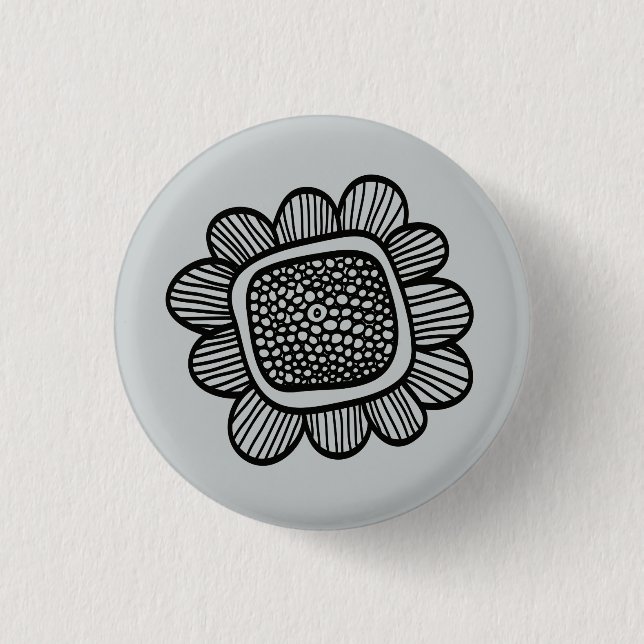 Gekritzel-Blume Button (Vorderseite)