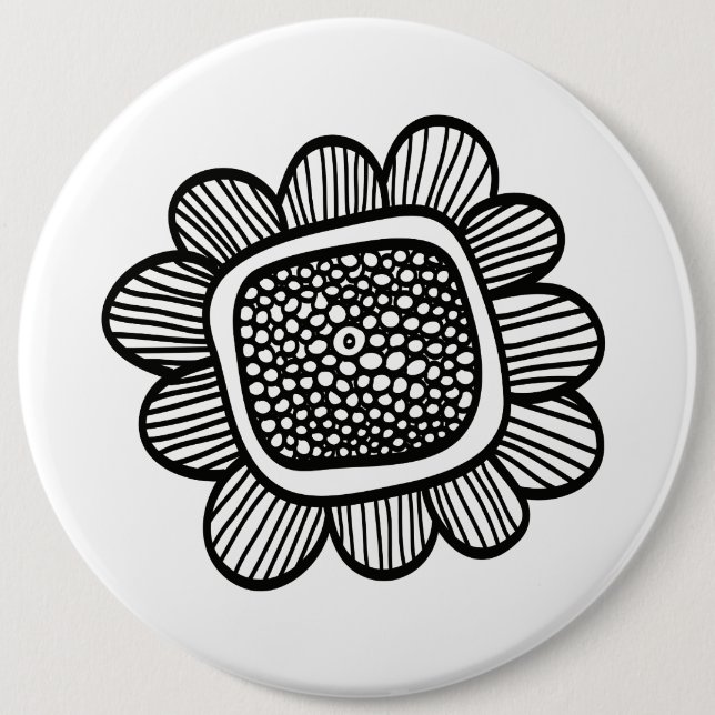 Gekritzel-Blume Button (Vorderseite)