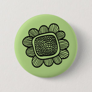 Gekritzel-Blume Button