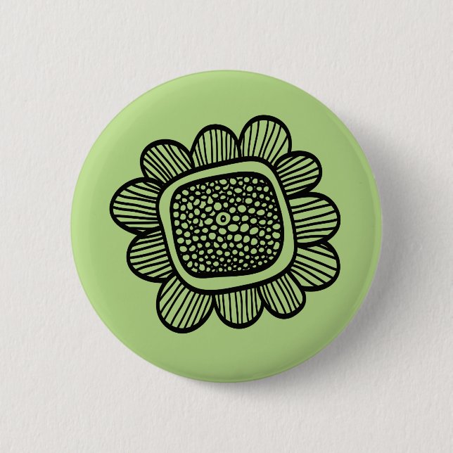 Gekritzel-Blume Button (Vorderseite)