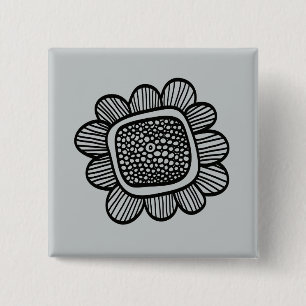 Gekritzel-Blume Button