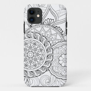 Gekritzel-Blumen und Mandalas Case-Mate iPhone Hülle