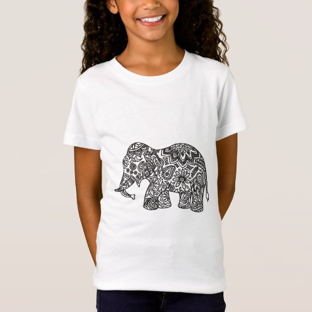 Gekritzel-Elefant T-Shirt (Vorderseite)