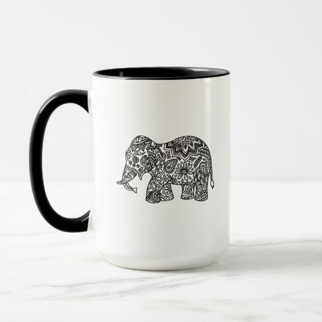 Gekritzel-Elefant Tasse (Links)