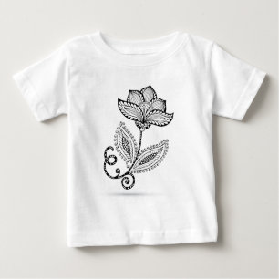 Gekritzel Hennastrauch-Paisleys Mehndi Baby T-shirt