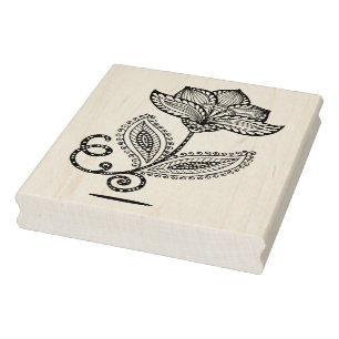 Gekritzel Hennastrauch-Paisleys Mehndi Gummistempel