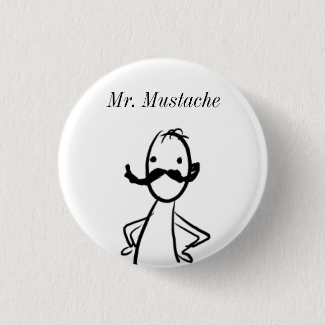 Gekritzel, Herr Mustache Button (Vorderseite)