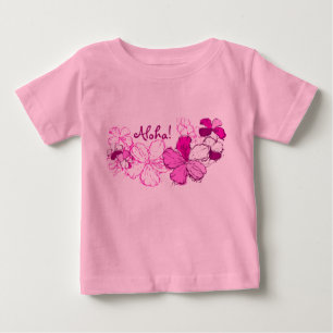 Gekritzel-Hibiskus-Hawaiianer Aloha Baby T-shirt