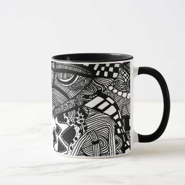 Gekritzel-Kunst-Tasse Tasse (Rechts)