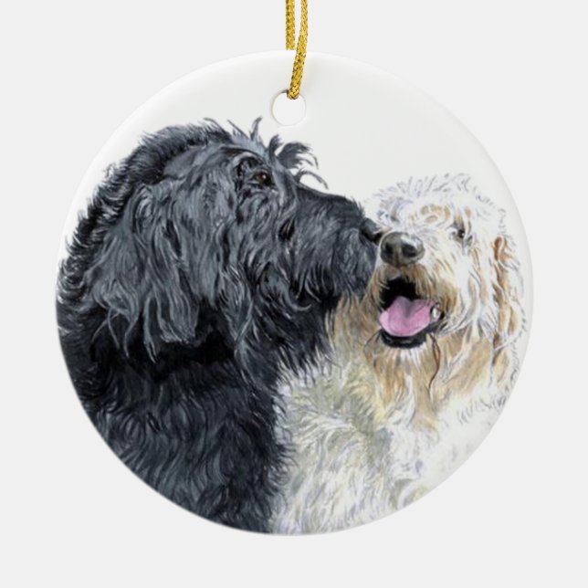 Gekritzel-Küsse Keramik Ornament (Vorne)