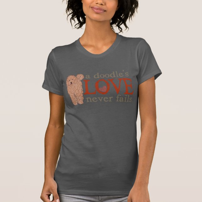 Gekritzel-Liebe - Aprikose GoldenDoodle T-Shirt (Vorderseite)