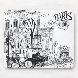 Gekritzel Paris Frankreich Mousepad