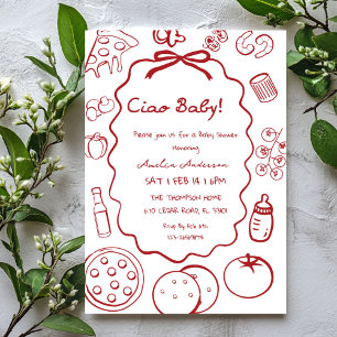Gekritzel Pizza Italien Ciao Baby Shower Einladung
