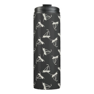 Gekritzel-Segelboot-Muster Thermosbecher