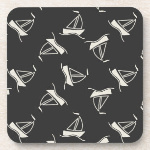 Gekritzel-Segelboot-Muster Untersetzer