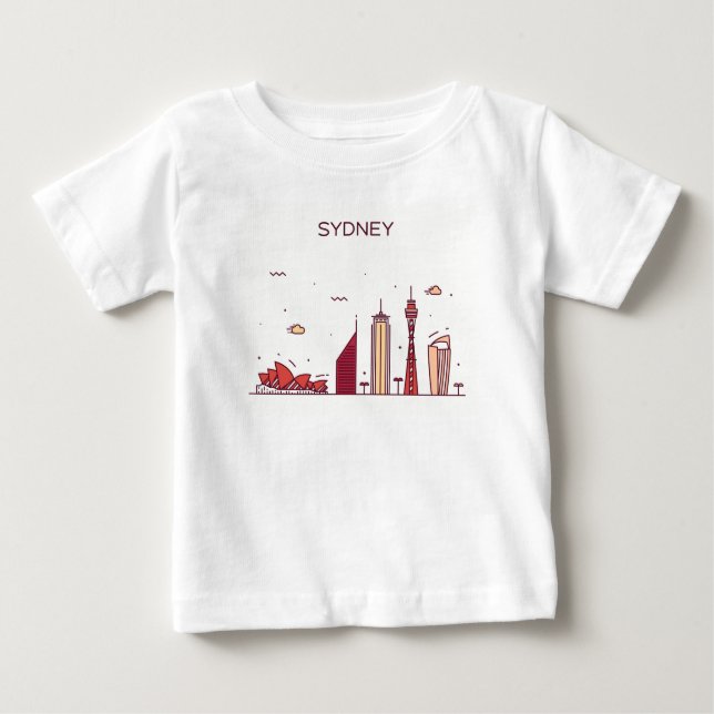 Gekritzel-Skyline Sydneys, Australien | Baby T-shirt (Vorderseite)