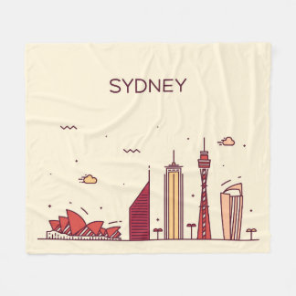 Gekritzel-Skyline Sydneys, Australien | Fleecedecke