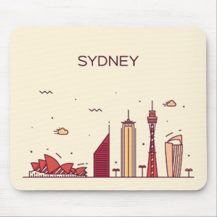 Gekritzel-Skyline Sydneys, Australien   Mousepad