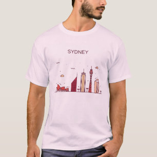 Gekritzel-Skyline Sydneys, Australien   T-Shirt