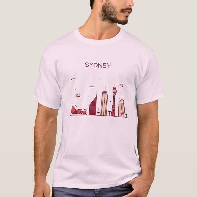 Gekritzel-Skyline Sydneys, Australien | T-Shirt (Vorderseite)