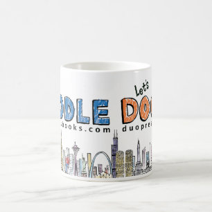 Gekritzel-Tasse: Blau und Orange Tasse