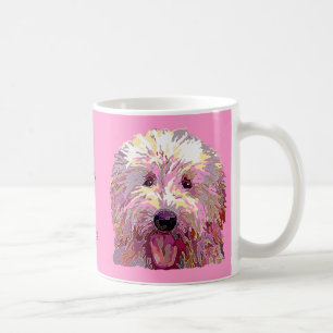 Gekritzel, wenn rosa Farbkaffee-Tasse geblendet Tasse