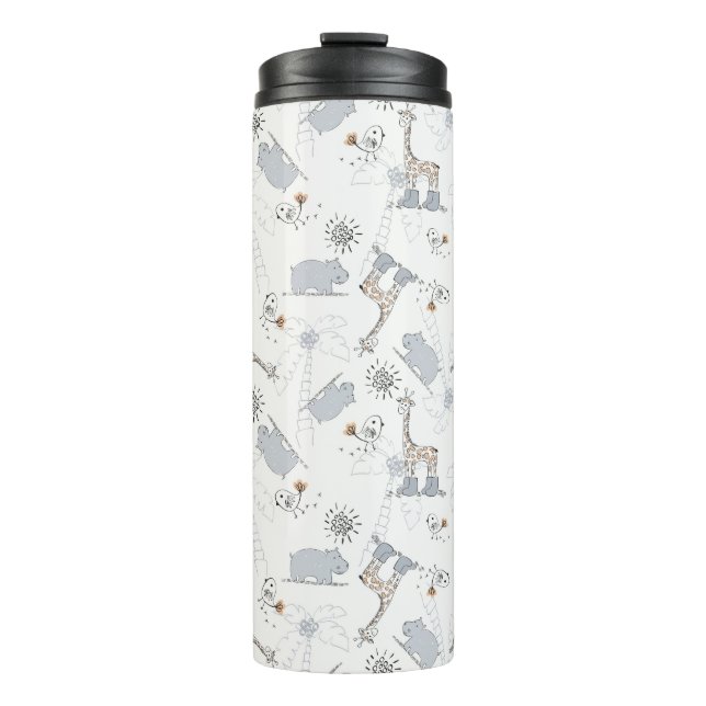Gekritzelmuster 2 thermosbecher (Vorderseite)