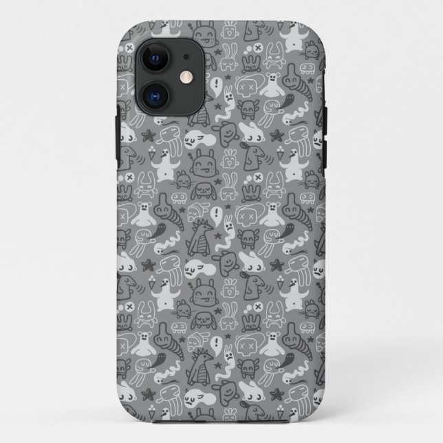 Gekritzelmusterillustration Case-Mate iPhone Hülle (Rückseite)