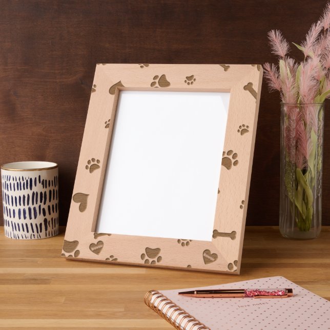 Gekritzelte Hunde Knochenkopffolie Print Floral Fr Geätzte Rahmen (Links)