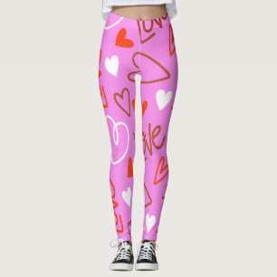 Gekritzelte Liebesherz-Leggings Leggings
