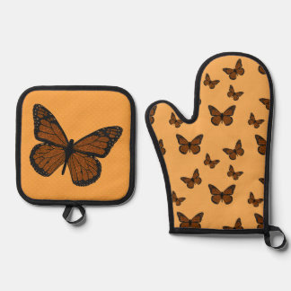 Gekritzelter Monarch Ofenhandschuh & Topflappen-Set
