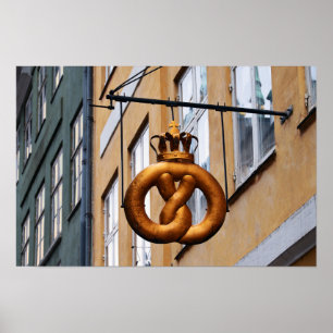 Gekrönte Brezel in Kopenhagen Poster