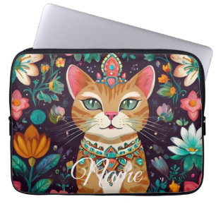 Gekrönte juwelenbesetzte Katze  Laptopschutzhülle