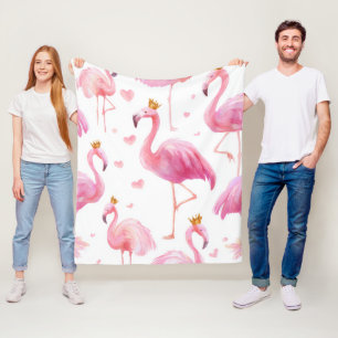 Gekrönter Flamingo – Luxuriöse Insel-Vibes Fleecedecke