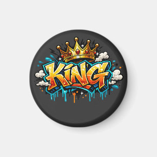 Gekrönter Street King Graffiti Magnet
